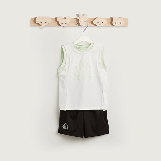 Kappa Printed Sleeveless T-shirt and Shorts Set