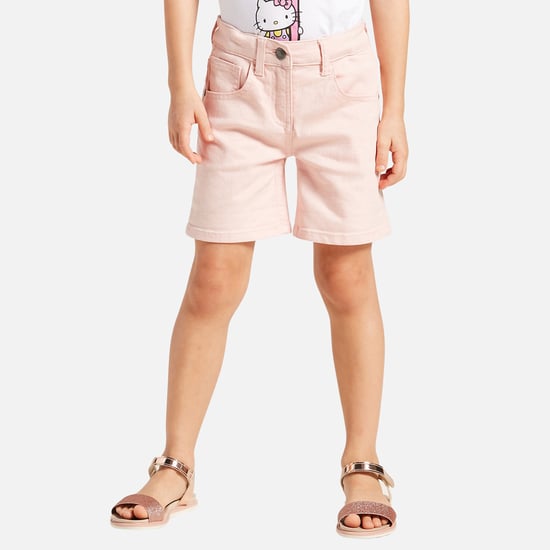 Juniors Solid Denim Shorts