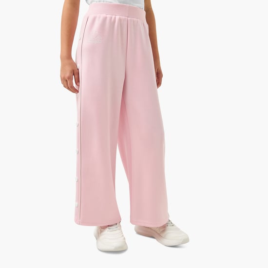 Kappa Logo Print Pants with Button Detail and Elasticated Waistband