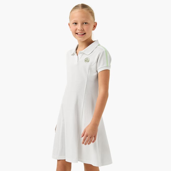Kappa Logo Detail Polo Dress with Short Sleeves