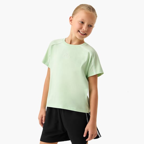 Kappa Logo Detail T-shirt with Round Neck and Short Sleeves