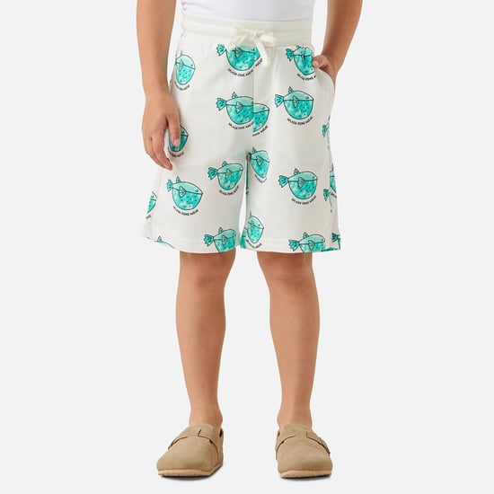 Juniors Animal Print Shorts with Drawstring Closure and Pockets