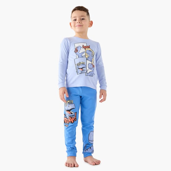 Juniors Dinosaur Print T-shirt and Pyjama Set