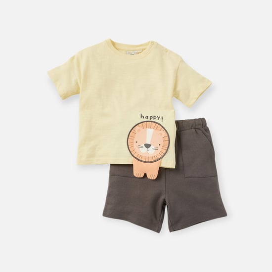 Juniors Lion Applique T-shirt and Shorts Set