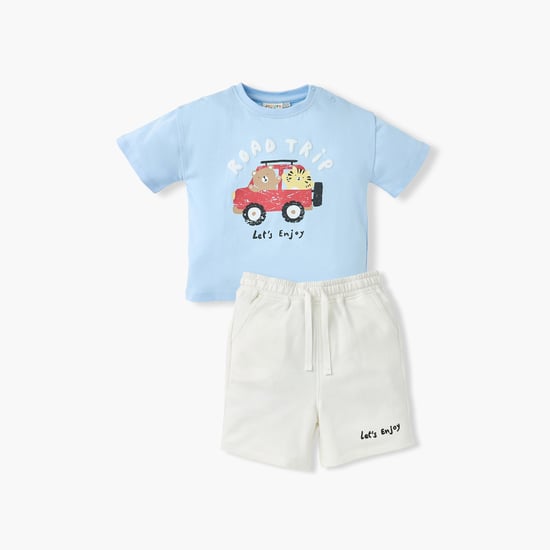 Juniors Printed T-shirt and Shorts Set