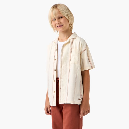 Juniors Eligo Striped Shirt and Solid Shorts Set