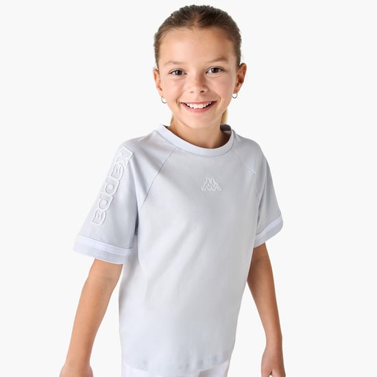 Kappa Logo Print Round Neck T-shirt with Raglan Sleeves