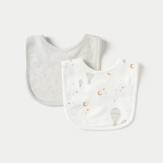 Juniors Printed Bib with Button Closure - Set of 2