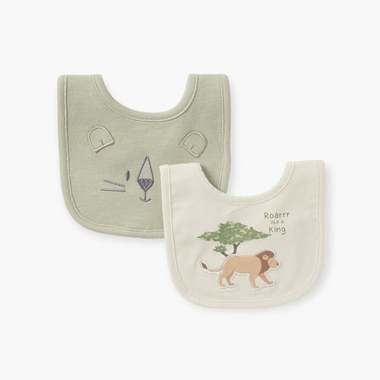Juniors Animal Detail Bib with Snap Button Closure - Set of 2