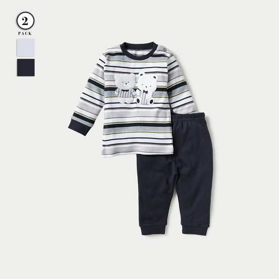Juniors Bear Applique T-shirt and Pyjama Set