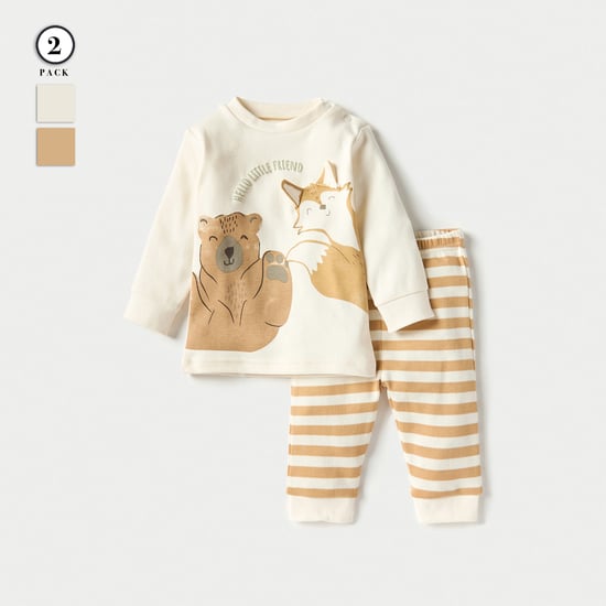 Juniors Printed Long Sleeve T-shirt and Elasticated Pyjama Set