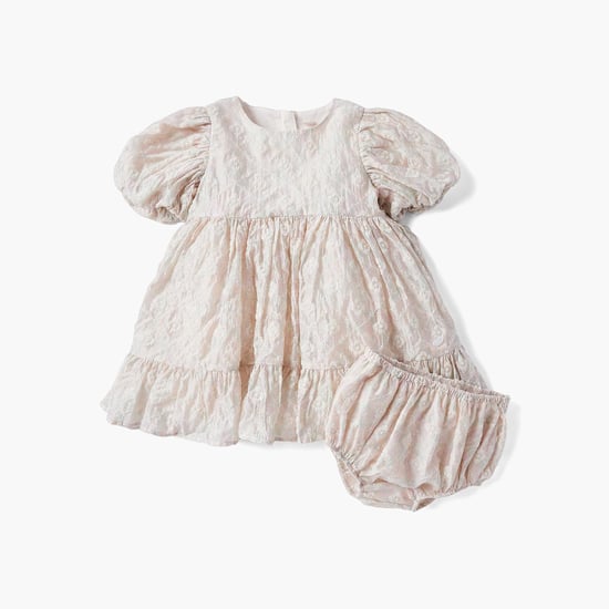 Giggles Embroidered A-line Dress with Bloomers