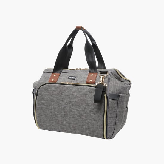 Juniors Solid Diaper Bag with Double Handle and Zip Closure
