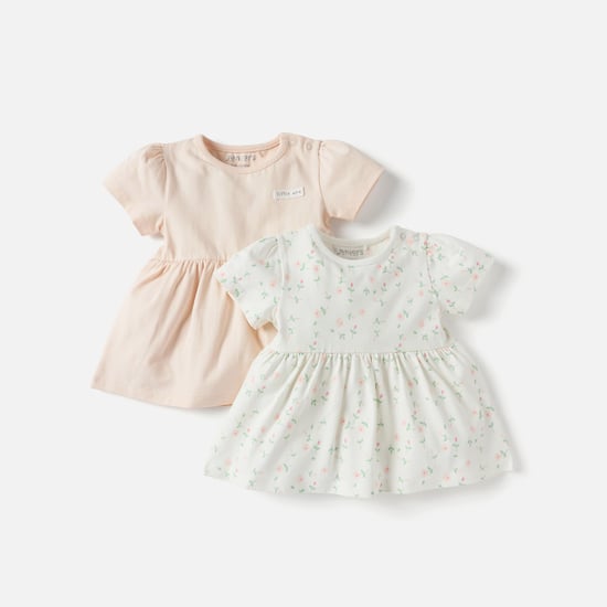 Juniors Assorted A-line Dress with Round Neck - Set of 2