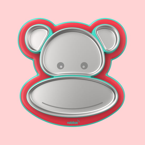 Rabitat Pogo Playte Anti Skid Stainless Steel Divided Plate