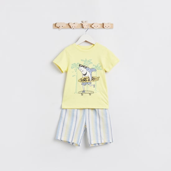 Juniors Printed T-shirt with Bermudas