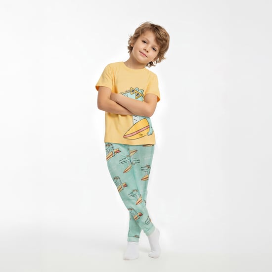 Juniors Crocodile Print T-shirt and Pyjama Set