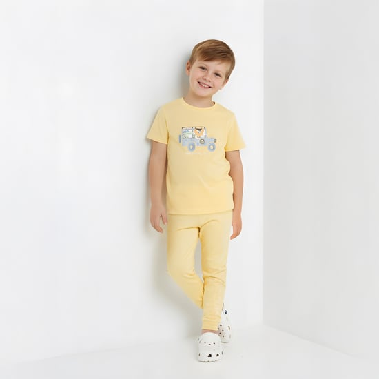 Juniors Dino Safari Print T-shirt and Pyjama Set