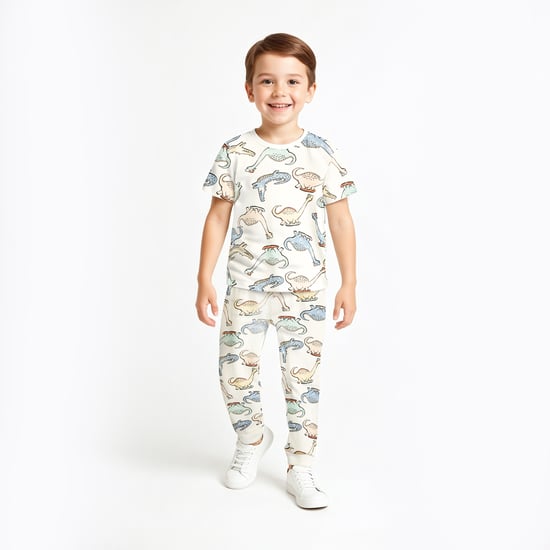 Juniors Dinosaur Print T-shirt and Pyjama Set