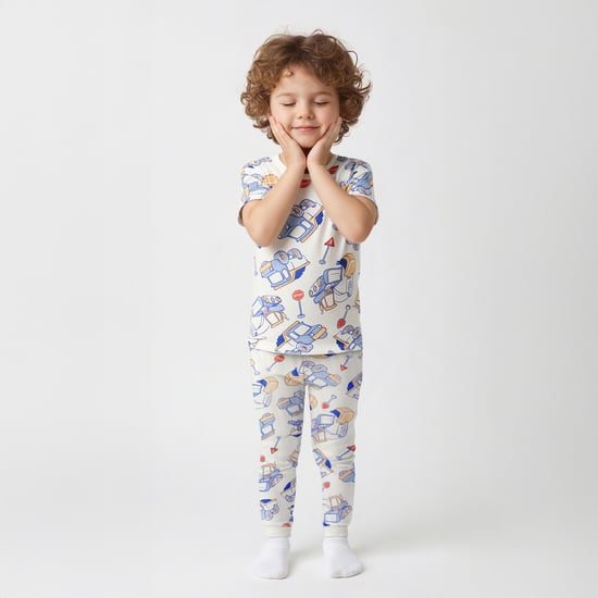 Juniors Vehicle Print T-shirt and Pyjama Set