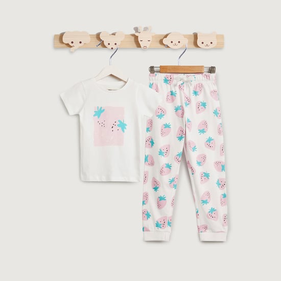 Juniors Berries Print T-shirt and Pyjama Set