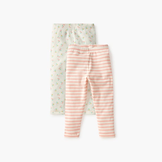 Juniors Printed Leggings with Elasticated Waistband - Set of 2