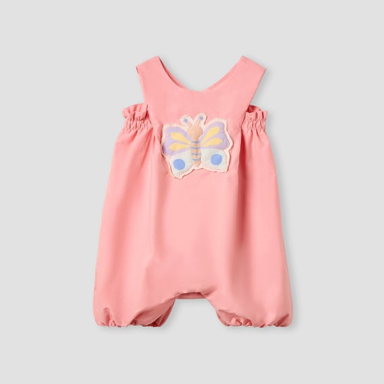 Juniors Butterfly Applique Romper with Snap Button Closure