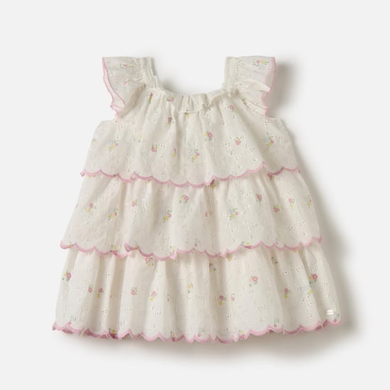 Giggles All-Over Floral Print Sleeveless Dress with Zip Closure