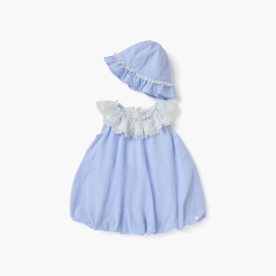 Giggles Striped Sleeveless Bubble Dress with Beanie