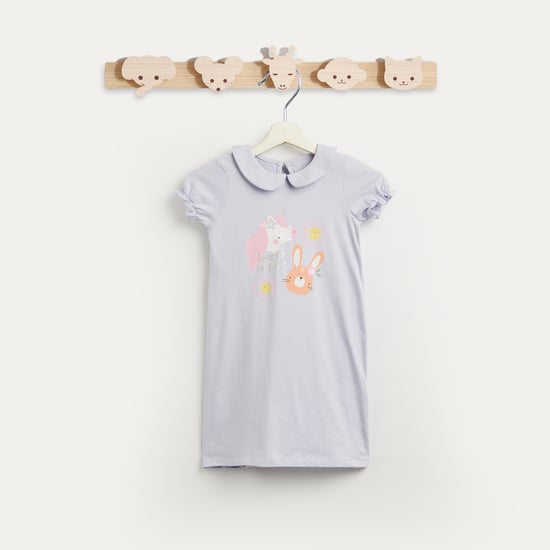 Juniors Printed Peter Pan Collar Night Dress