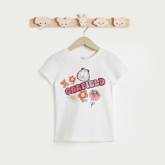 Juniors Garfield Glitter Print T-shirt