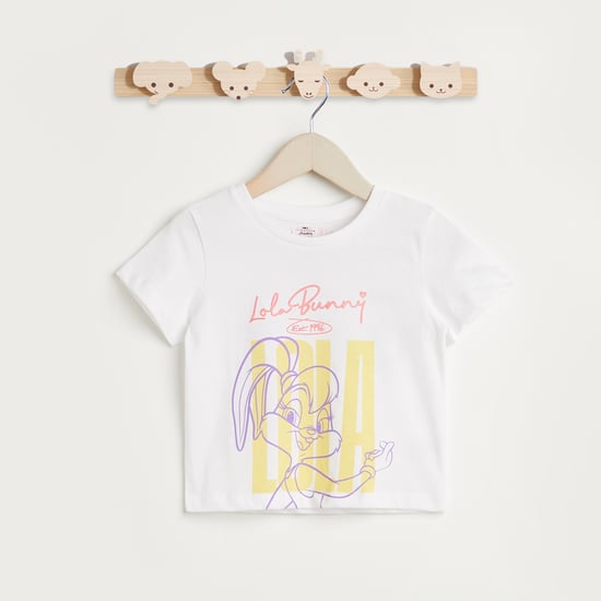 Juniors Lola Bunny Glitter Foil Print T-shirt