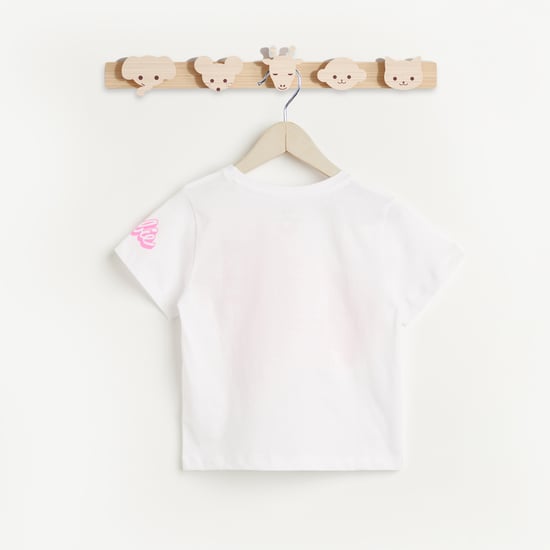 Juniors Barbie Embossed Print T-shirt