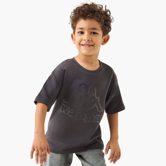 Kappa Logo Print Crew Neck T-shirt with Short Sleeves