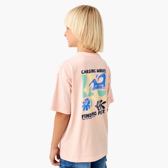 Juniors Printed T-shirt with Short Sleeves