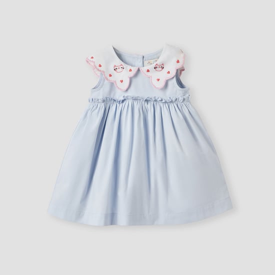 sachin and babi light blue dress City Triangle Womens Juniors Straight Neck Embroidered Babydoll Dress main image 0