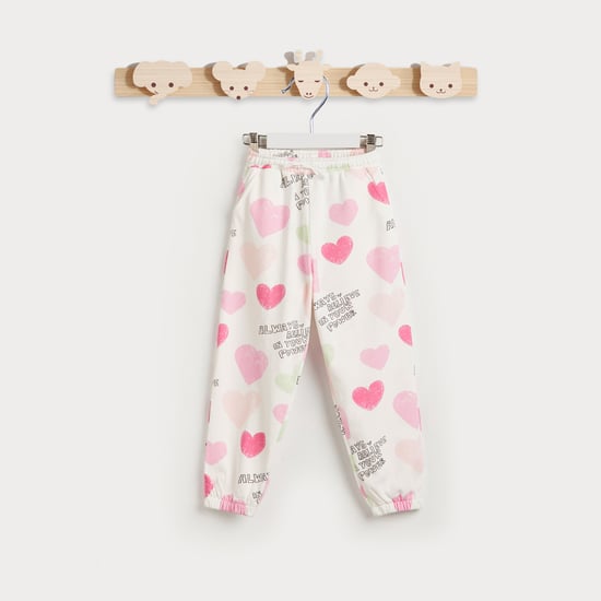 Juniors Heart Print Joggers