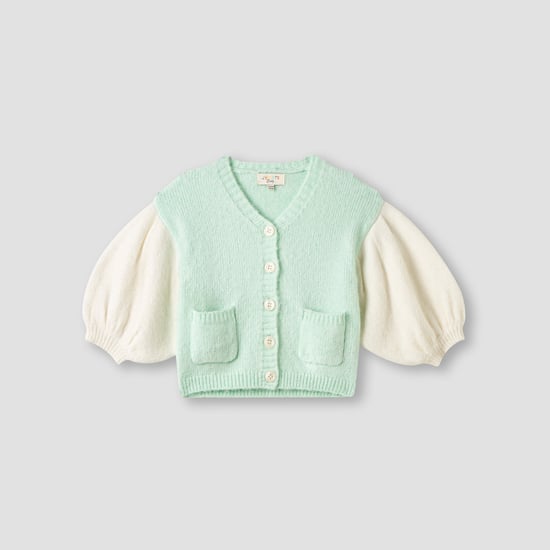 Juniors Textured Cardigan with Long Sleeves