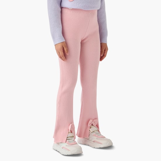 Juniors Ribbed Flared Pants