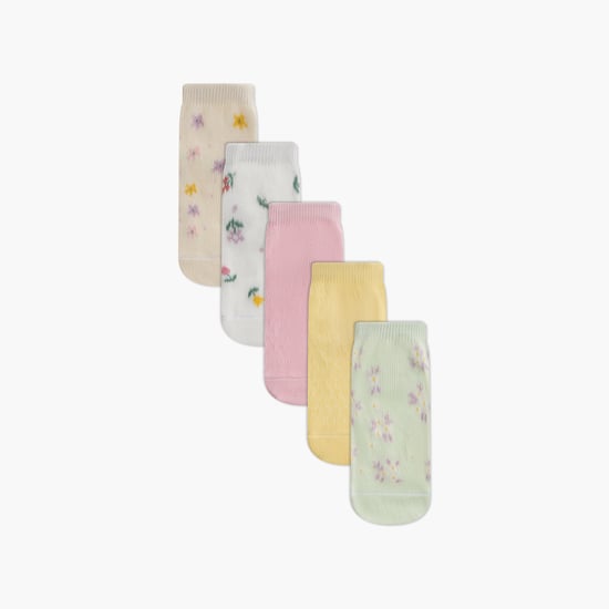 Juniors Floral Print Socks - Set of 5