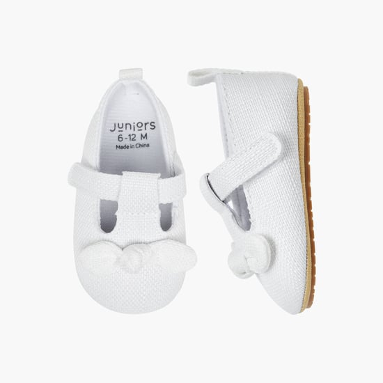 Juniors Bow Detail Booties with Velcro Closure