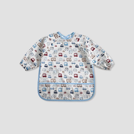 Juniors Car Print Apron Bib with Long Sleeves