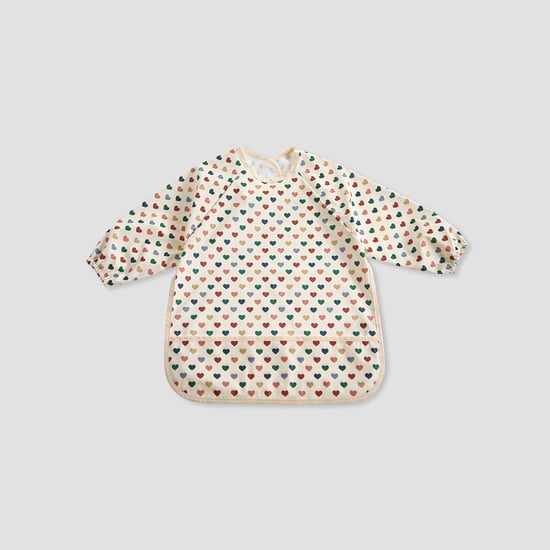 Juniors Heart Print Apron Bib with Long Sleeves