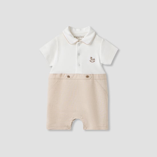 Giggles Rocking Horse Embroidered Collared Romper