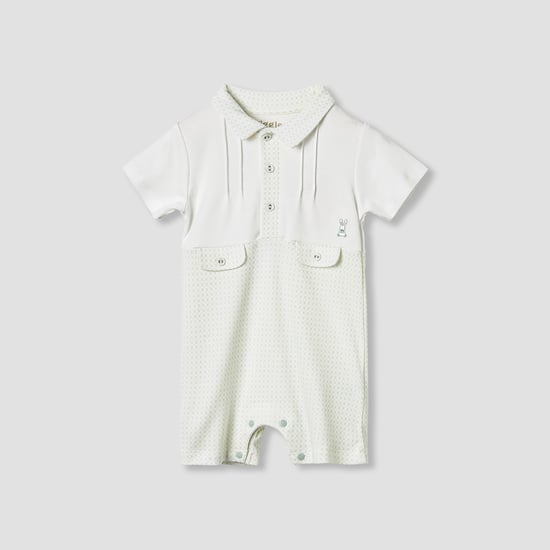 Giggles Printed Romper with Short Sleeves