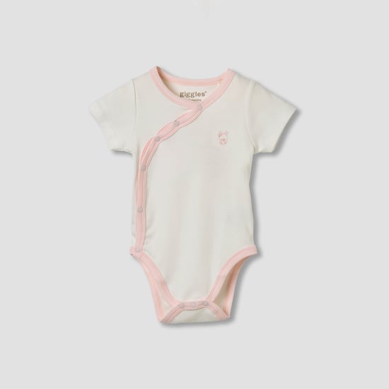Giggles Embroidered Wrap Front Bodysuit