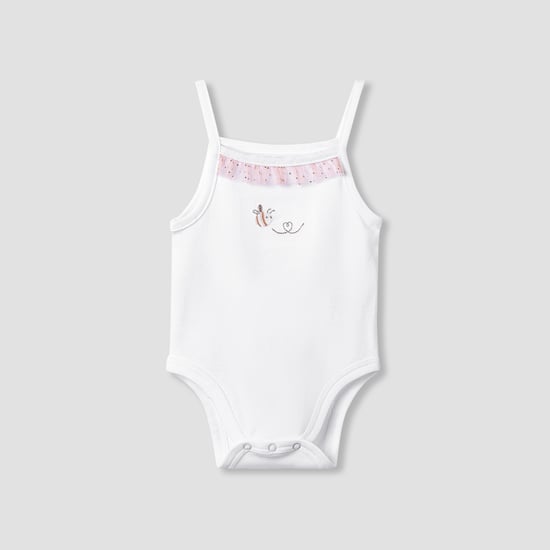 Giggles Bee Embroidered Sleeveless Bodysuit