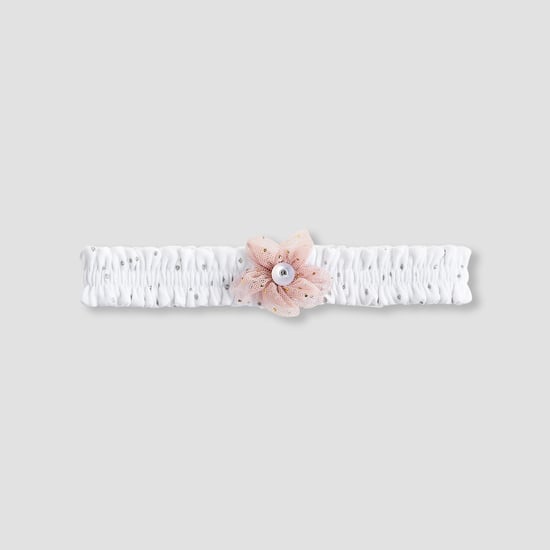 Giggles Embellished Headband with Floral Accent