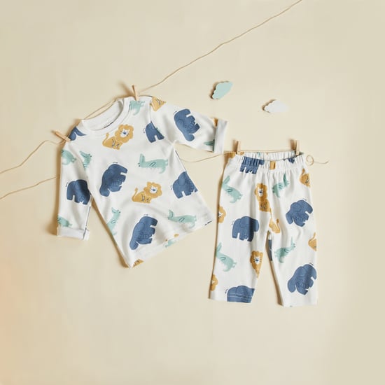 Juniors Animal Print T-shirt and Pyjama Set