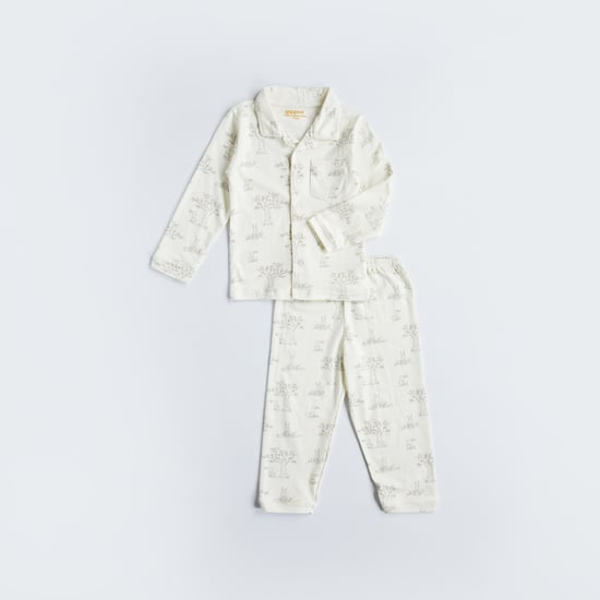 Giggles Bunny Print Shirt and Pyjama Set
